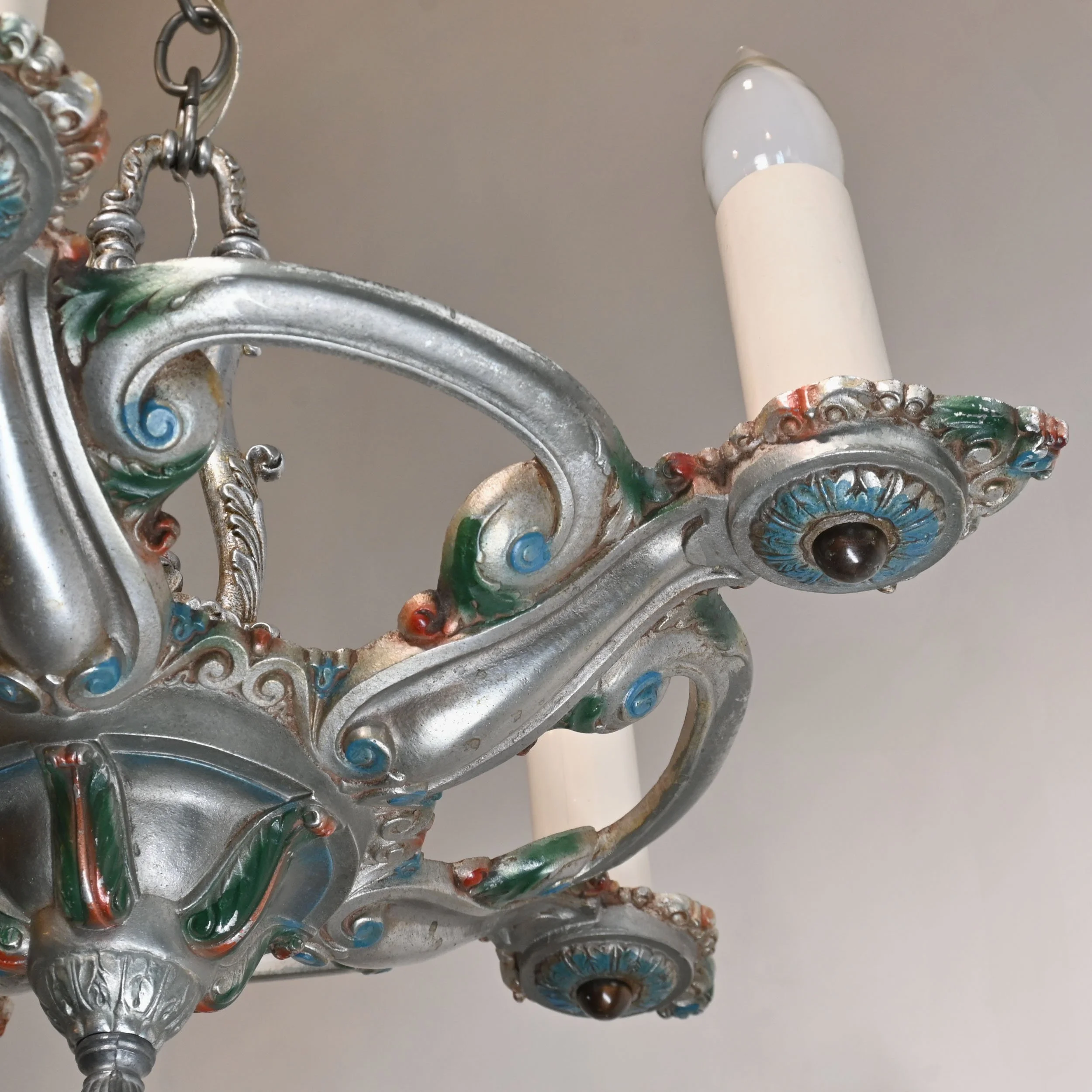 moe bridges 5 candle bronze tudor chandelier — Architectural Antiques